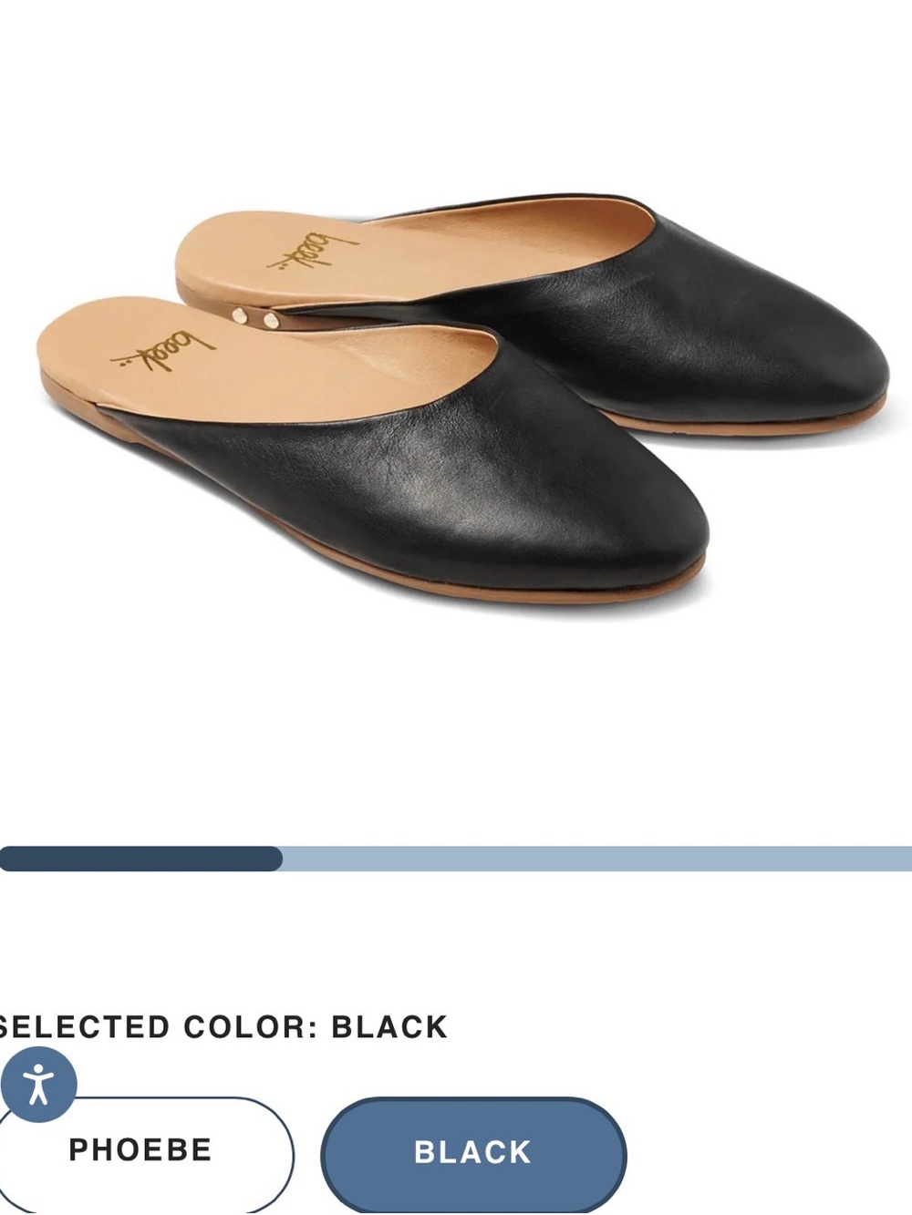 Beek Black Leather Slide Mules
